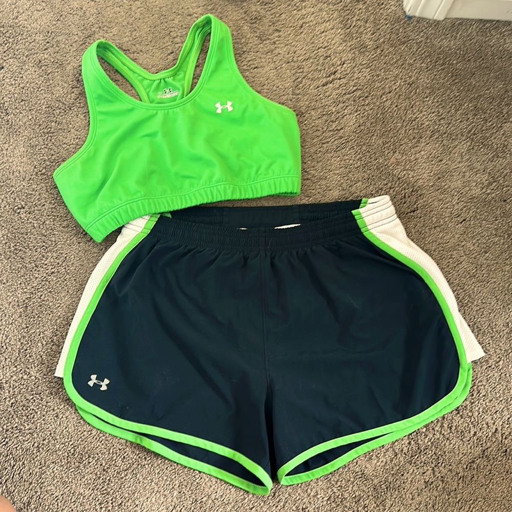 Under Armour sports bra & shorts set